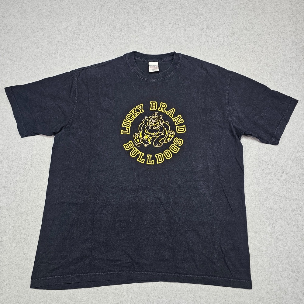 Vintage Lucky Brand Shirt Mens Large Bulldogs Football Double Sided Made in USA